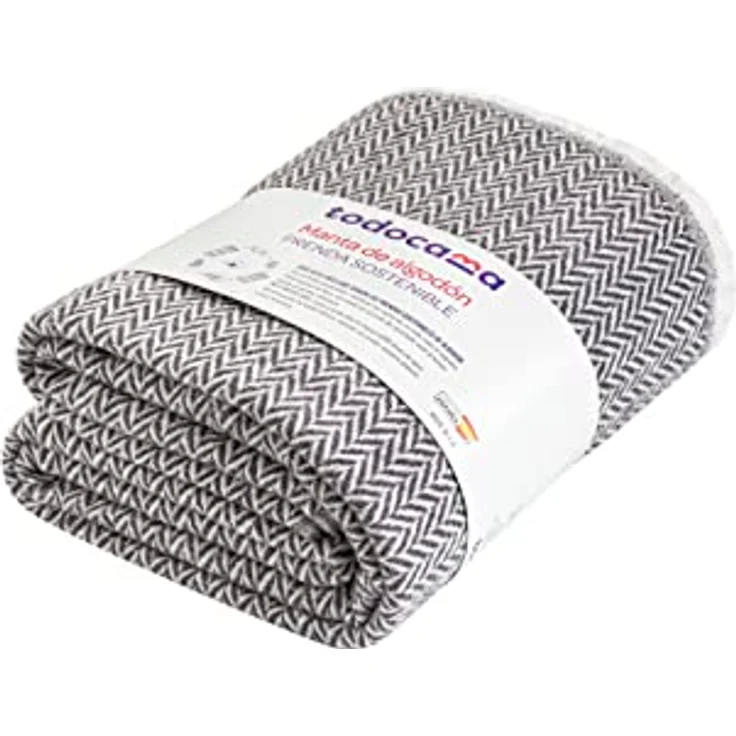 Todocama Extra weiche Baumwolldecke, Vier Jahreszeiten, Mehrzweck-Tagesdecke, Sofaüberwurf, Tagesdecke, Sofaüberwurf, dunkelgrau, PRCMAMSGROS, 230x240 cm – Bild 2