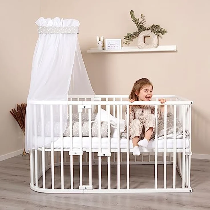babybay Himmel Waffelpiqué mit Band passend für alle Modelle bis 96 cm Länge, apricot rosé – Bild 8