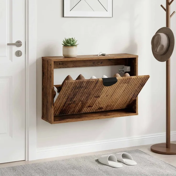 vidaXL Schuhschrank VENRAY 70 x 17 x 43 cm Holzwerkstoff Altholz 8020061