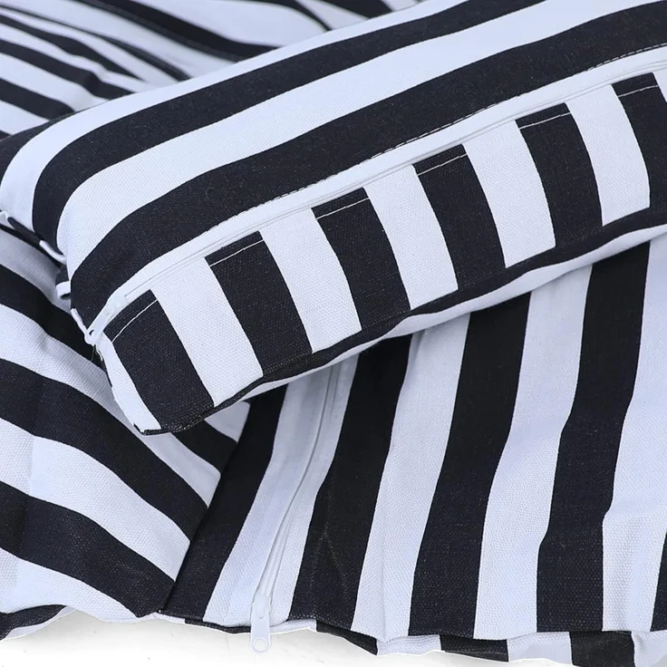 Kissen für Hängesessel inkl. Rückenteil 2-teilig Style Schwarz Weiss gestreift – Bild 7