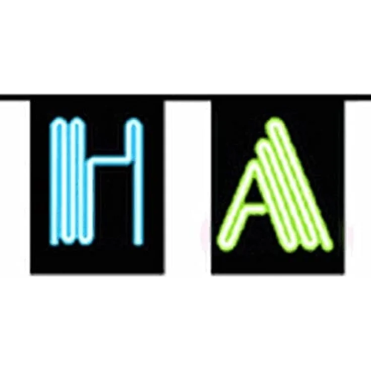 AZ FLAG Wimpelkette Gutes Neues Jahr Neon 5 m 14 Flaggen Leichtes Polyester