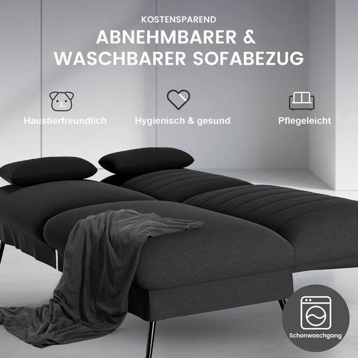 COMHOMA Schlafsofa Klappbares Schlafsofa 2-in-1 Couch, Multifunktionales Sofa, mit Großer Liegefläche, Platzsparendes Bettsofa – Bild 4