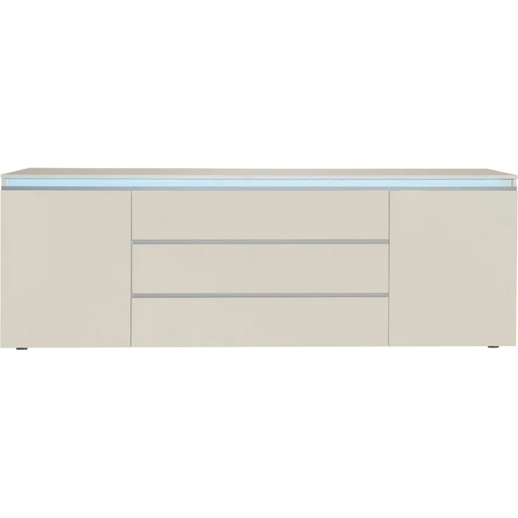 Home affaire Sideboard Magic, Kommode, Schrank, Stauraumschrank, Hochwertiger Aluminiumgriff, 2 Türen, 3 Schubkästen,B/T/H 240×40×81 cm – Bild 1