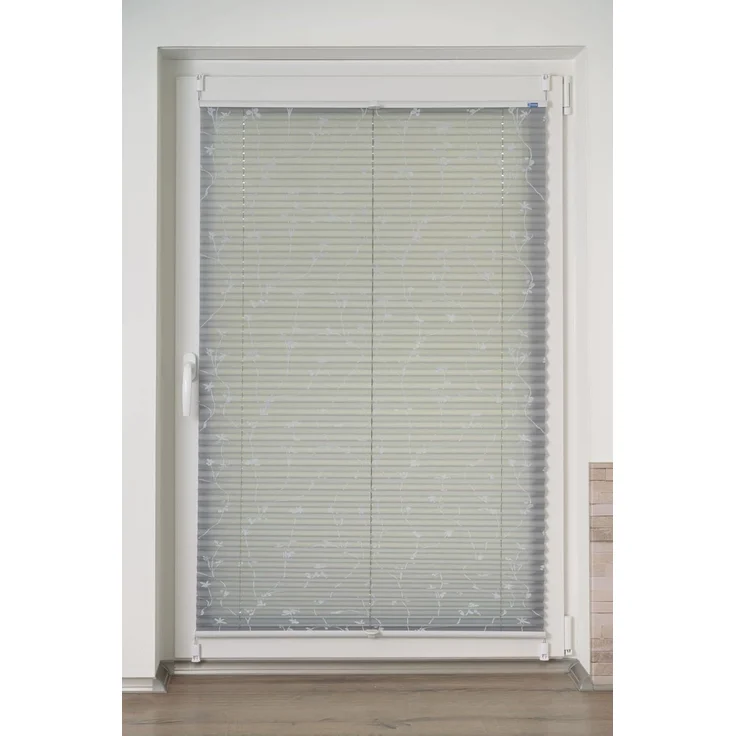 K-home Klemmfix-Plissee, Elba Bedruckt Grau, 80x210 cm (B x L) Modern – Bild 3