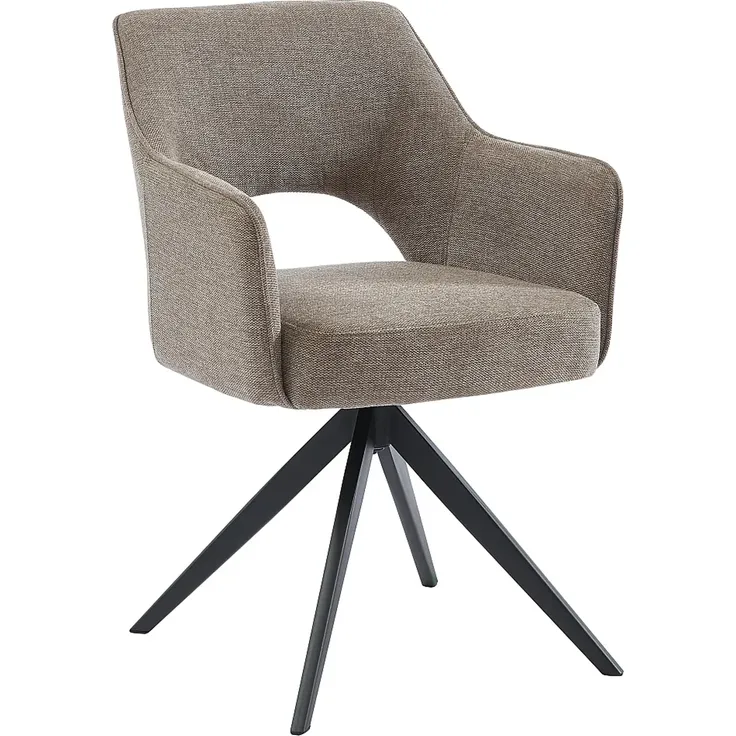 Vente-unique - KONYA Stuhl Stoff Schokoladenbraun - B 59 cm x H 84 cm x L 58 cm – Bild 4