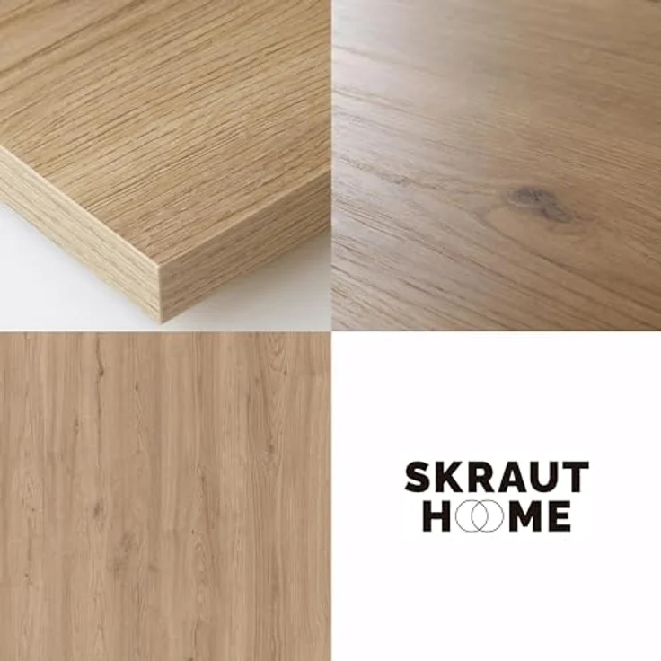 Skraut Home | TV-Schrank, Lowboard | für Wohnzimmer und Esszimmer | 150x45x35cm | Für TV-Geräte bis zu 65" | Fernsehtisch | Moderner Stil | Eiche – Bild 4