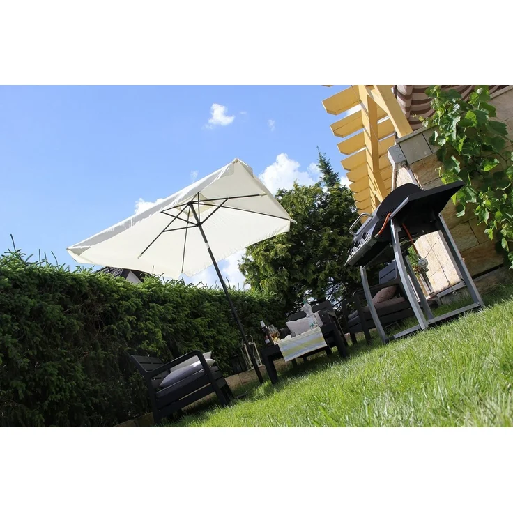ONDIS24 Marktschirm Sonnenschirm 3x2 Meter rechteckig mit Volant, Knick-Gelenk, Kurbel, Gestell aus Stahl, UV 50, mit Air-Vent – Bild 3
