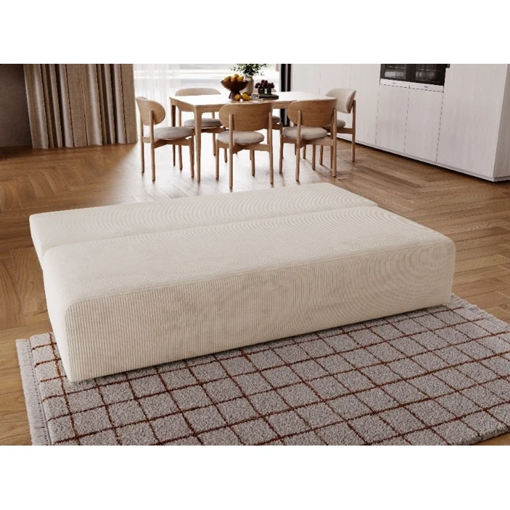 Wohnero 24 Zaya Premium Schlafsofa 201x91 cm mit Bettkasten & DL-Automatik – 201x137 cm Liegefläche, 3-Sitzer Sofa mit Schlaffunktion - Creme – Bild 6