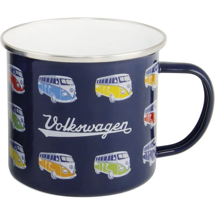 VW Bulli T1 Becher Emailliert 500 ml Parade blau