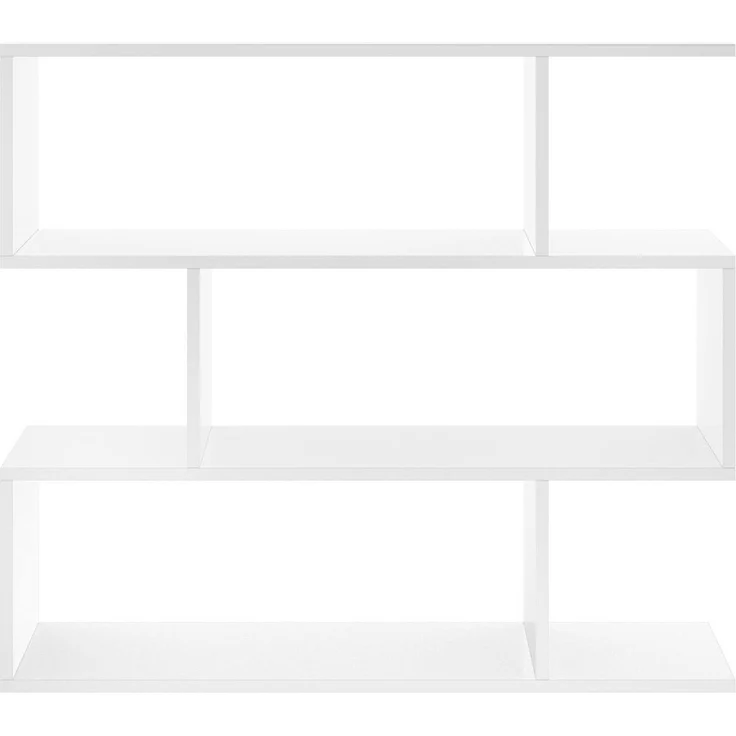 Dmora - Misone Bücherregal, Mehrzweck-Büroregal, Bücherregal mit 3 Regalen, 110 x 25 x 96 cm, Weiß – Bild 5