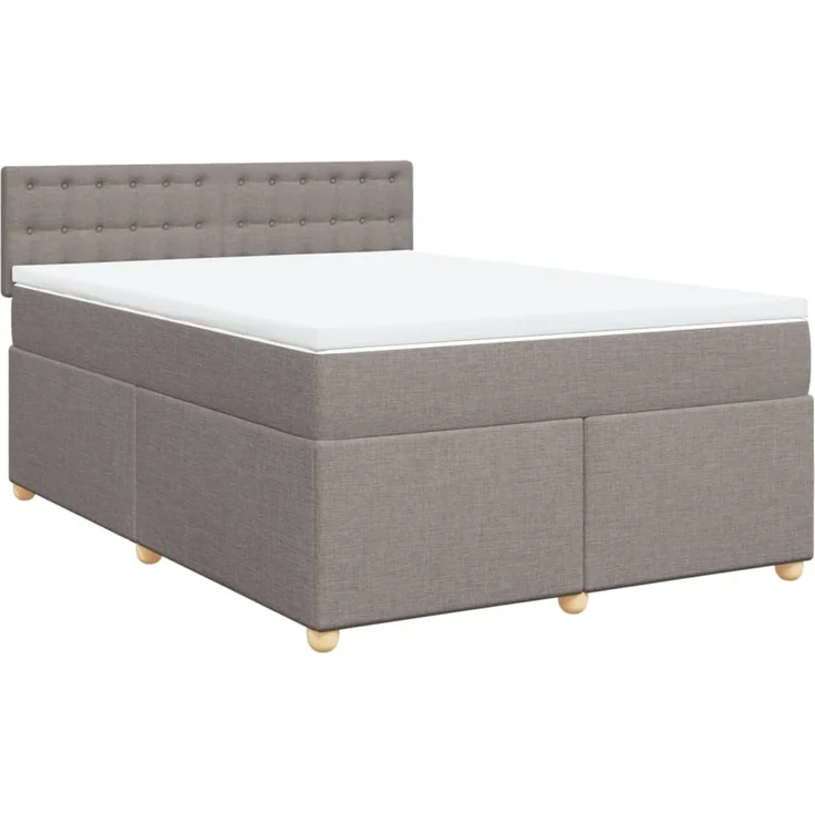 vidaXL Boxspringbett mit Matratze Taupe 140x200 cm Stoff 3289021 – Bild 3