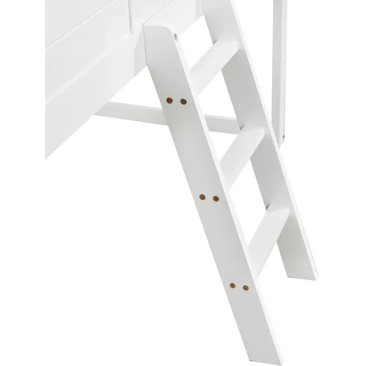 Hochbett mit Lattenrost und Fenstern, 90x200 cm, Kinderbett mit Lattenrost und Rausfallschutz, Kiefer – Bild 10