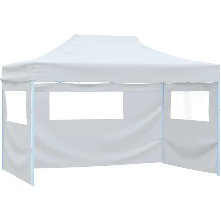 Partyzelt Faltbar, Gartenzelt mit 3 Seitenteilen 291 x 413 x 315 cm Weiß – Bild 1