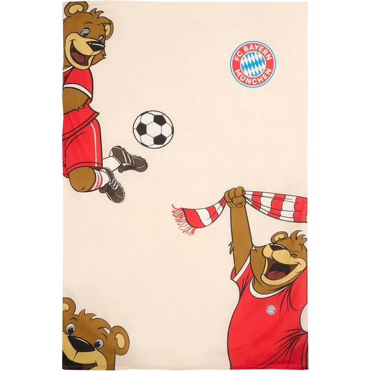 BERONAGE Kinderbettwäsche FC Bayern München Berni Maskottchen Bettwäsche Linon / Renforcé, Baumwolle, 2 teilig, 135x200 cm 80x80 cm – Bild 4