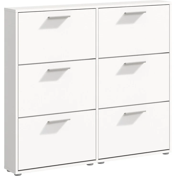 Carryhome 'SAM' Schuhkipper 6 Klappen, Holznachbildung Weiß, 116 x 103 x 17 cm, Platz für 18 Paar Schuhe – Bild 1