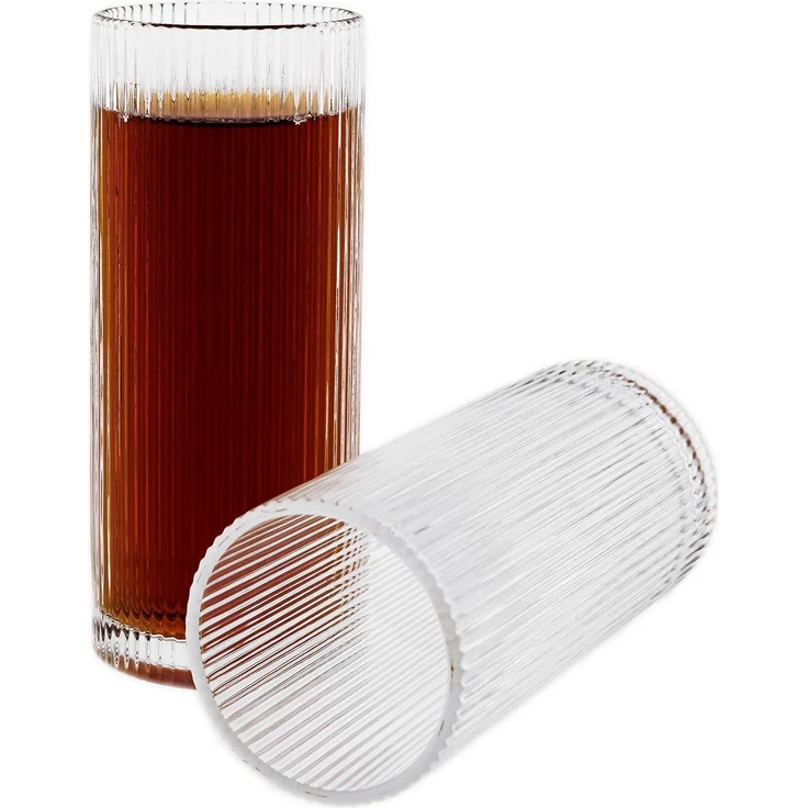 Terra Grande Longdrinkgläser 320 ml - 6-teiliges Gläser-Set in Relief-Design – Bild 1