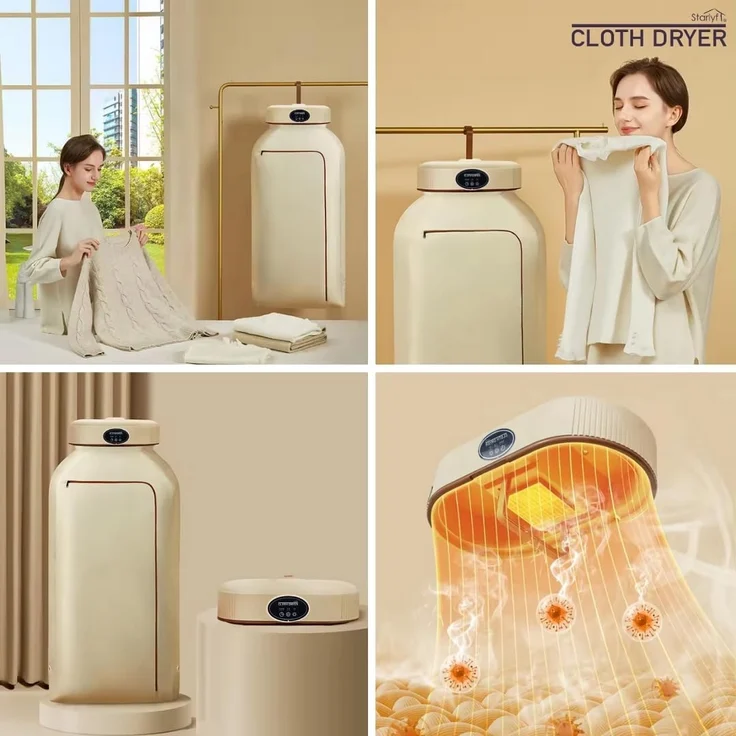 Starlyf Elektrischer Wäschetrockner Cloth Dryer, Trockner elektrisch, klappbar, klein und schmal zum Anhängen – Bild 6