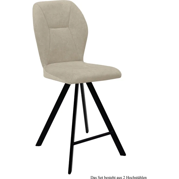 Thekenstuhl drehbar (2er-Set) Diantha 51x109x60 Schwarz/Natur