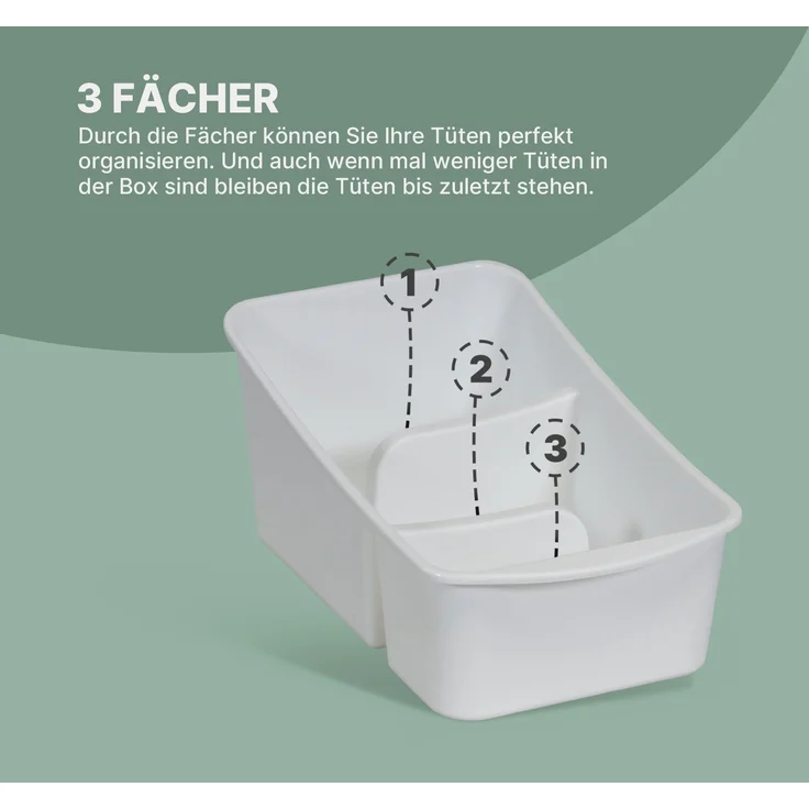 Küchen Organizer mit 3 Fächern - Aufbewahrungsbox für Tütensuppen, Gewürzmischungen uvm. Ordnungssystem für Lebensmittel Kunststoff – Bild 4
