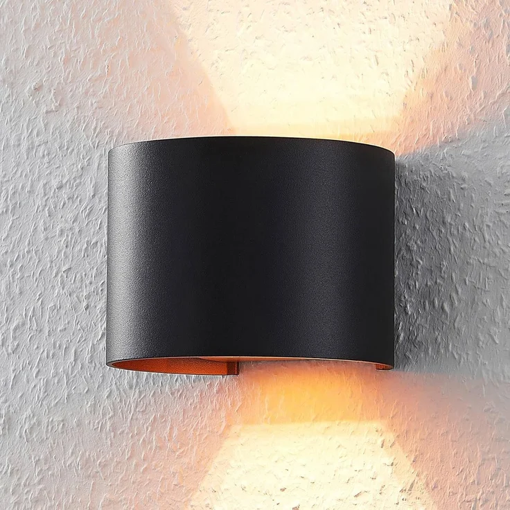 Arcchio Wandleuchte Zuzana, dimmbar, Leuchtmittel nicht inklusive, Modern, Aluminium, Metall, Schwarz, gold, 1 flammig, G9, Wandstrahler – Bild 2