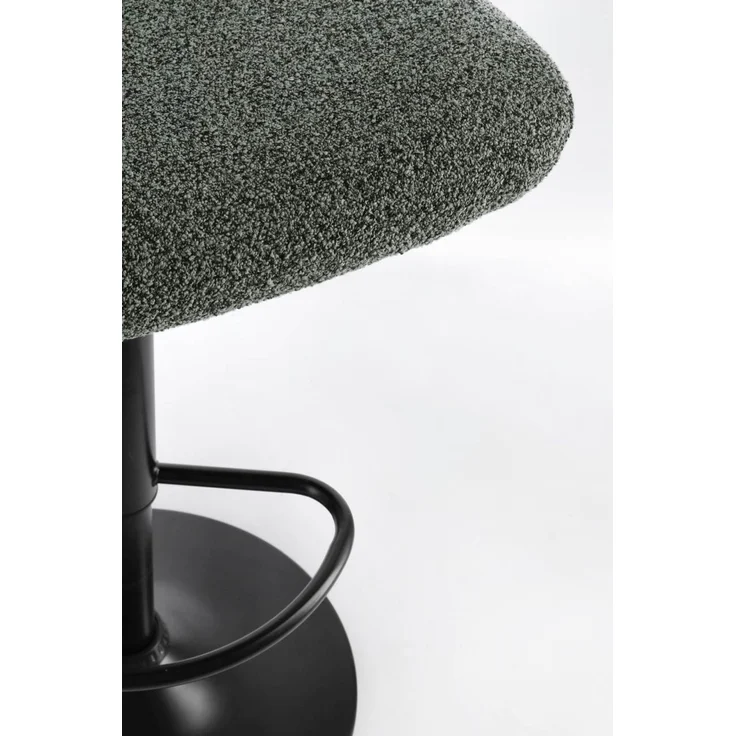 Barhocker Rafael 2er-Set, Stoff gepolstert, modern höhenverstellbar, Dunkelgrün Schwarz – Bild 6