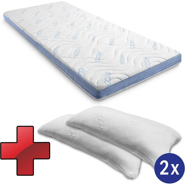 Kaltschaumtopper CloudComfort Cool 180 x 200 cm H2/H3, Höhe 7 cm, Härtegrad H2/H3, 7-Zonen Topper mit Sommer- und Winterseite