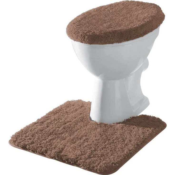 Erwin Müller Badematte Stand-WC-Set "Rhodos" 2-teilig, Gummizug:, eckig mit Ausschnitt, Uni