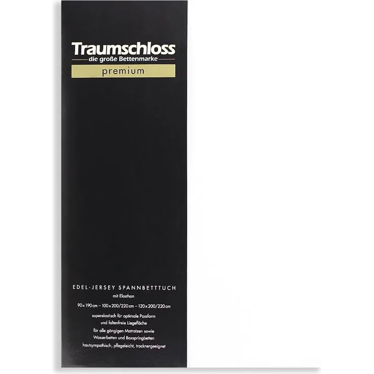 Spannbettlaken Premium, Traumschloss, Jersey, Gummizug: rundum, (1 Stück), 165g/m², 95% gekämmte Mako Baumwolle, 5% Elasthan