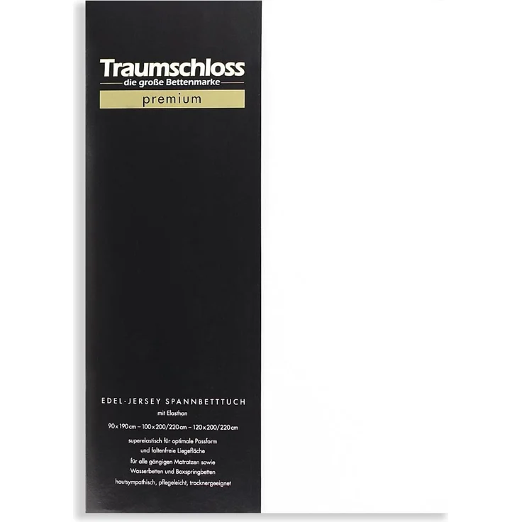 Spannbettlaken Premium, Traumschloss, Jersey, Gummizug: rundum, (1 Stück), 165g/m², 95% gekämmte Mako Baumwolle, 5% Elasthan – Bild 1