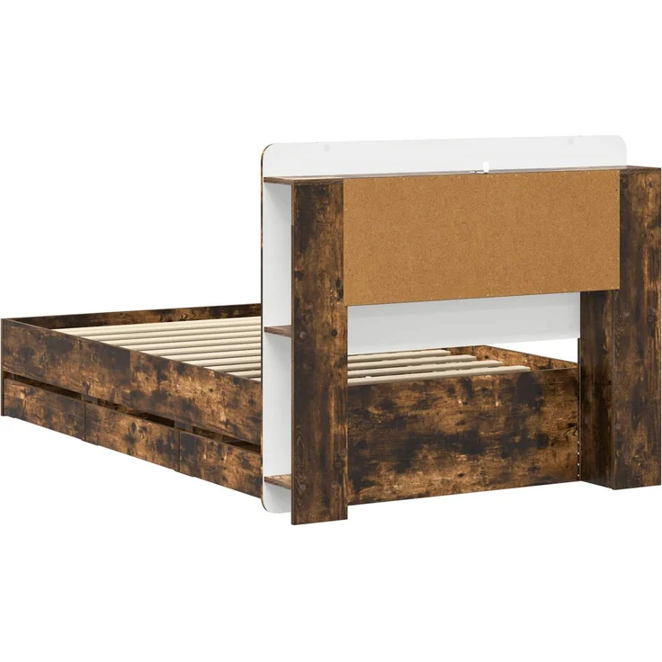 vidaXL Bettgestell mit Stauraum und Kopfteil Räuchereiche 90 x 190 cm 3434007 – Bild 6