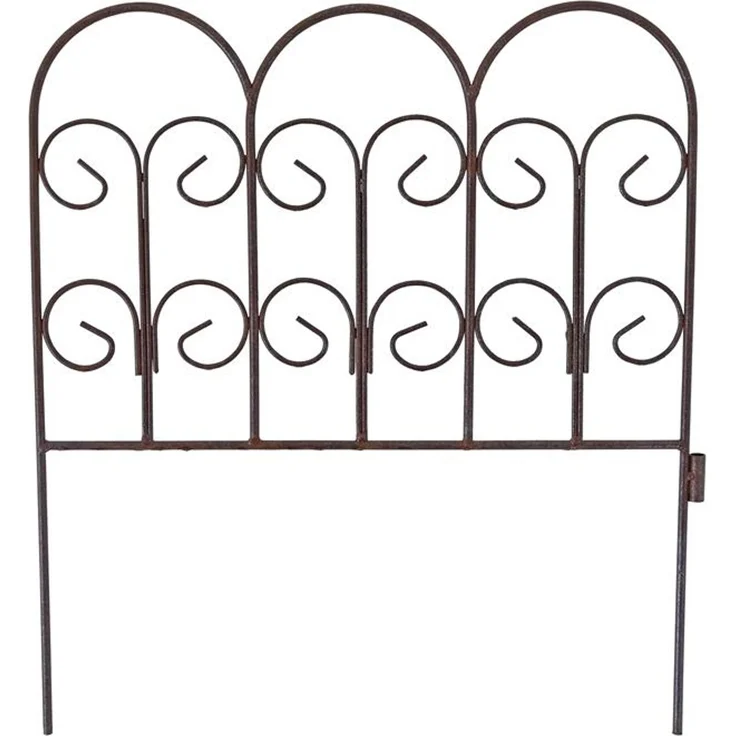 Schmuckzaun Metallzaun Gartenzaun 41x46 cm Zaunelemente 4er Set erweiterbar Rost – Bild 8