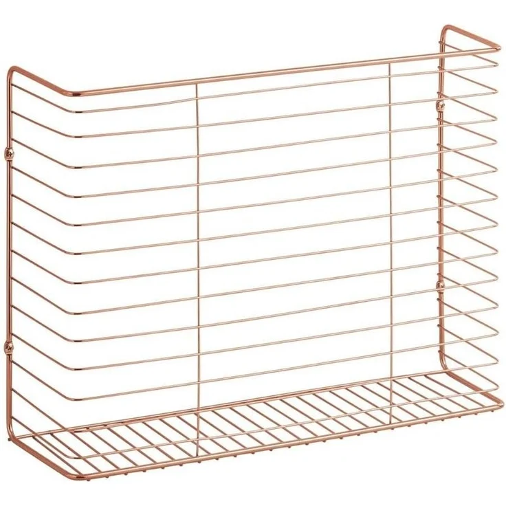 mDesign Wandregal Ablage Aufbewahrung Regal Organizer Metall Roségold – Bild 1