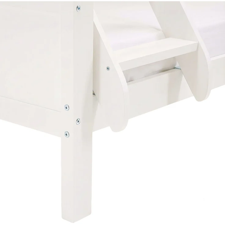 Homestyle4u Kinderbett Etagenbett 90x200 und 140x200 Jugendbett Hochbett Weiß, lackiert, massives Kiefernholz – Bild 10
