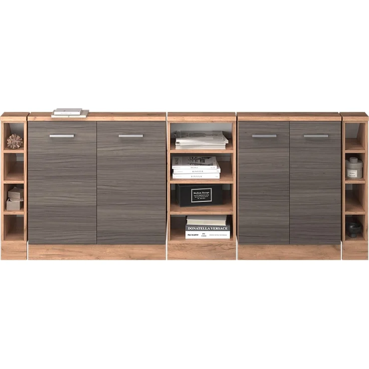 Küchenschrank für Dachschrägen R-Line Edelgrau 210 cm 5er Set Vicco – Bild 6