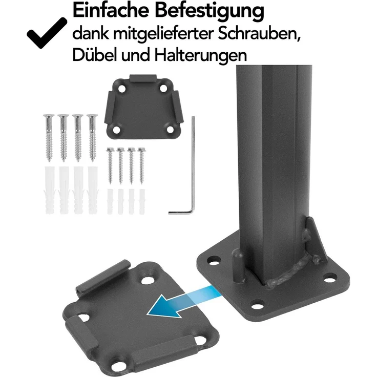 Brixy Ausziehbarer Windschutz – 300 x 140 cm – ausziehbar – Rollbar – Sonnenschutz – Garten, Strand, Terrasse, Balkon, Camping - Sichtschutz – Seitenmarkise – Wetterfest - Anthrazit – Bild 9