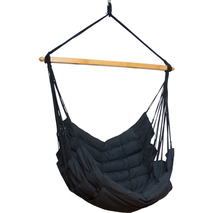 MacaMex SoftChair Black FSC™ zertifiziert Hängesessel gepolstert schwarz wetterfest schwarz MA-11505 – Bild 4
