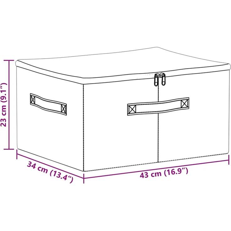 vidaXL Aufbewahrungsbox 6 stk. Vliesstoff 43 x 34 x 23 cm 33,6 L Grau 42024624 – Bild 6