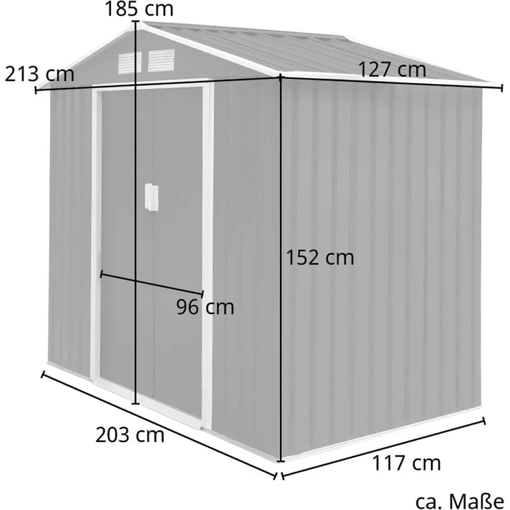 HATTORO S100 Metall Gerätehaus XL Geräteschuppen Garten Schuppen Gartenhaus Grün – Bild 3