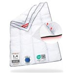 AERO ActiveClima Bettdecke mit innovativer Climabalance®-Technologie | Flauschige Ganzjahresdecke / Steppdecke mit Ventilations- & Klimazonen | Perfekte Sommer- & Winter-Decke | Weiß | 155x220 cm