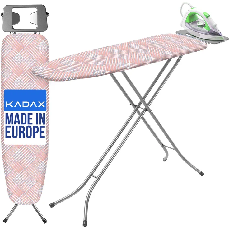 KADAX Tischbügelbrett 110x30cm - Stabiler Bügeltisch für Dampfbügelstation, klappbar, höhenverstellbar, mit hitzebeständiger Bügeleisenablage – Bild 1
