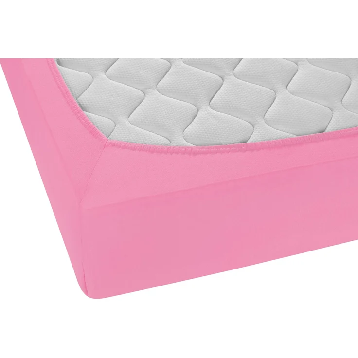 biberna Feinjersey-Spannbetttuch, 100 % Baumwolle, pink, 1x 180x200 cm - 200x200 cm – Bild 2