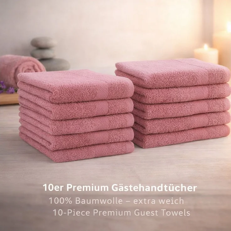 Betz Gästehandtücher 10 tlg. Gästehandtücher-Set PREMIUM 100 % Baumwolle 30x50 cm, 100% Baumwolle (10-St)