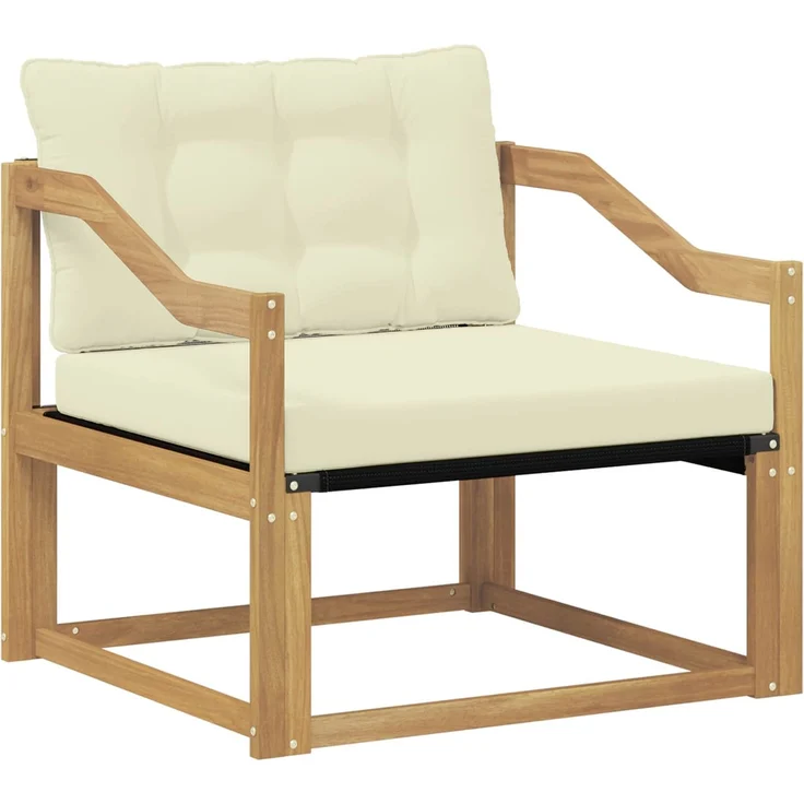 vidaXL Outdoor-Sofagarnitur Massives Akazienholz und Textilene Weiß 3439072 – Bild 2