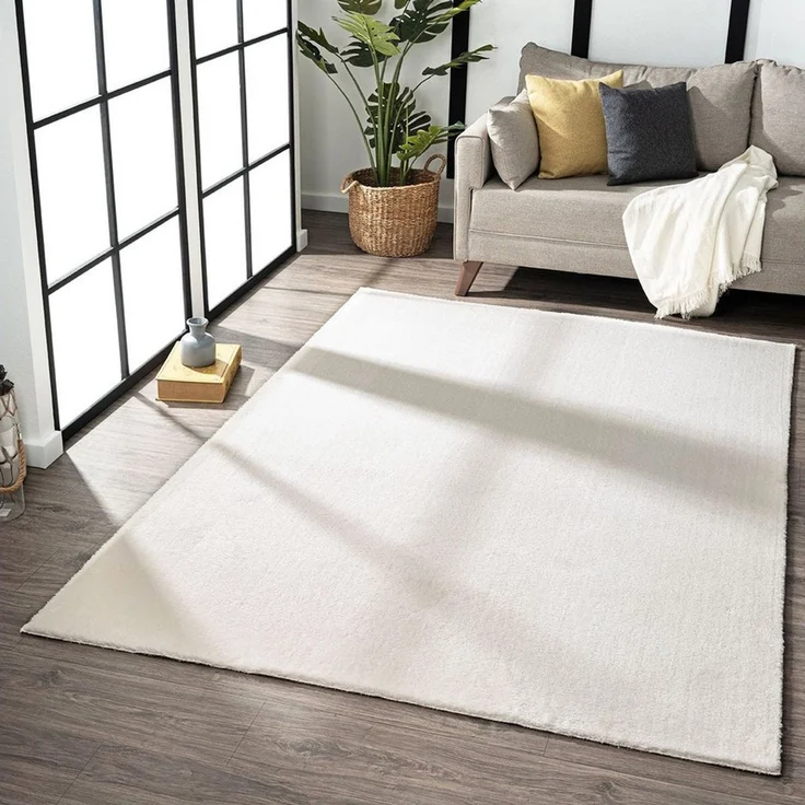 Vimoda Teppich Bobby, Anti Rutsch Waschbar, kuschelig, Rechteckig, Höhe: 10 mm, Fellteppich Uni, Wohnzimmer, Schlafzimmer, Küche – Bild 3