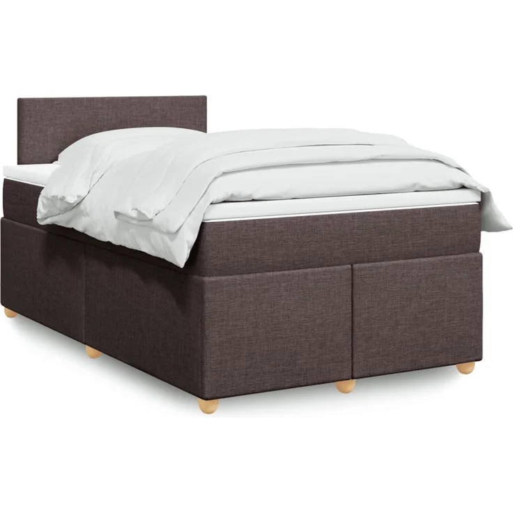 vidaXL Boxspringbett mit Matratze Dunkelbraun 120x200 cm Stoff 3288943 – Bild 1