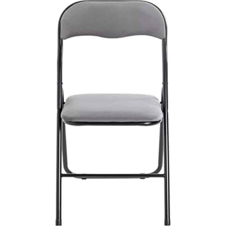HAKU Möbel Klappstuhl 6er Set grau, schwarz, Metall, Samtgewebe - Maße: B 45 cm x H 81 cm x T 45 cm, Style: Modern – Bild 4