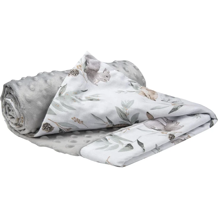 Medi Partners Babydecke Baby Decke Neugeborenen - Kuscheldecke Geschenk Babydecken 75x100cm für Kleinkinder Mädchen Krabbeldecke Kinderbett Kinderwagen 100% Baumwolle (Hirsch mit grauem Minky) – Bild 1