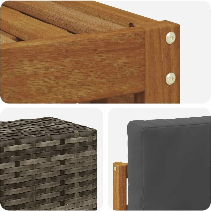 vidaXL Outdoor-Sofagarnitur 4 stk. 4-Sitzer Natur und Anthrazit 3384218 – Bild 5