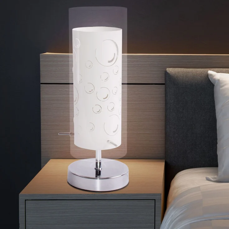 RGB LED Tischleuchte, Glas, Motiv Luftblasen, H 34 cm – Bild 10