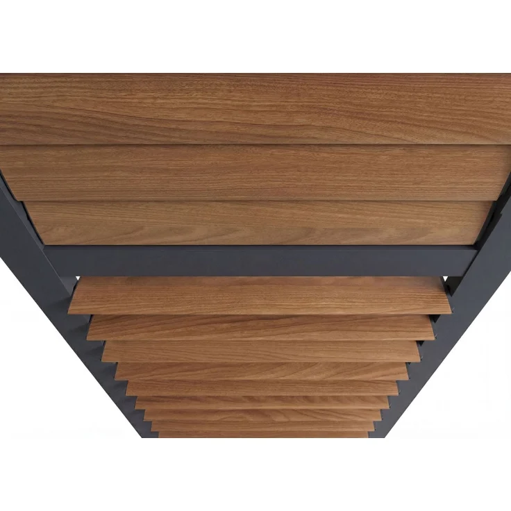 Lamellenwand für Pergola HWC-P65, Lamellenpaneel Modul Paneel Seitenwand, Aluminium 220x68cm Holzoptik ~ anthrazit – Bild 5